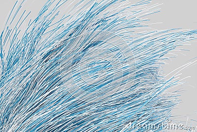Flowing particles lines with white background, 3d rendering Stock Photo