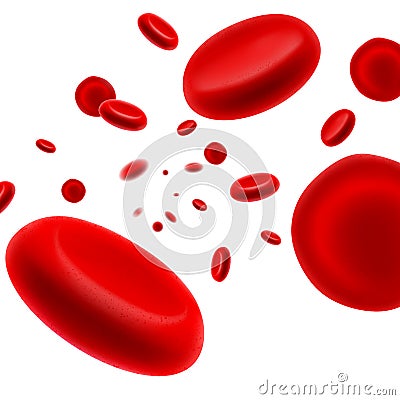 Flowing Red Blood Cell Vector Illustration