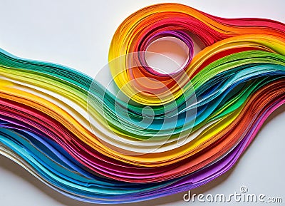Rainbow quilling paper strips Stock Photo