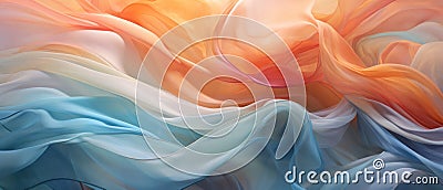 Flowing Silk Fabric in Gentle Breeze - AI Generated Stock Photo