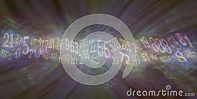 Flowing stream of Solfeggio and Numerology Master Numbers Stock Photo