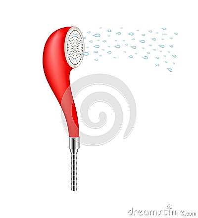 Flowing water from the shower Vector Illustration