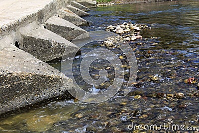 Flowing water strainer Stock Photo