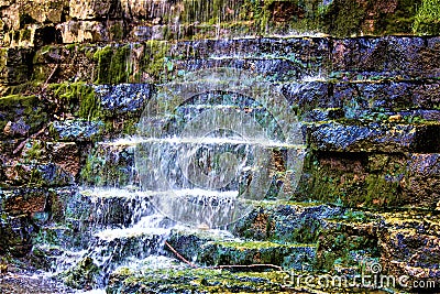 Flowing Waterfall In Ohio Stock Photo