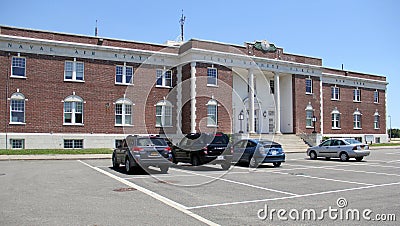 Floyd Bennett Field, Art Deco building of former main terminal, city-side entrance facade, New York, NY, USA Editorial Stock Photo