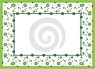 Flpwer frame green Vector Illustration