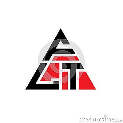 FLT triangle letter logo design with triangle shape. FLT triangle logo design monogram. FLT triangle vector logo template with red Vector Illustration