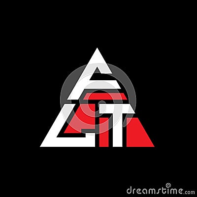 FLT triangle letter logo design with triangle shape. FLT triangle logo design monogram. FLT triangle vector logo template with red Vector Illustration