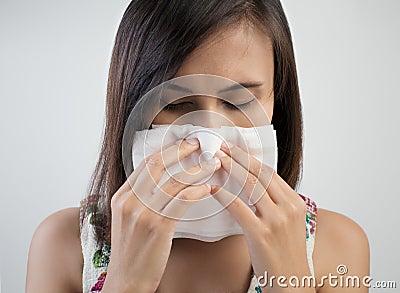 Flu cold or allergy symptom Stock Photo