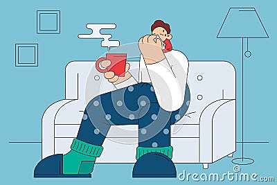 Flu, infection, getting cold concept Vector Illustration