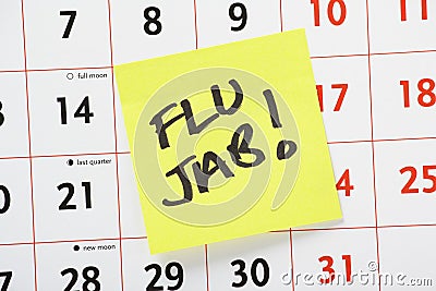 Flu Jab Reminder Stock Photo