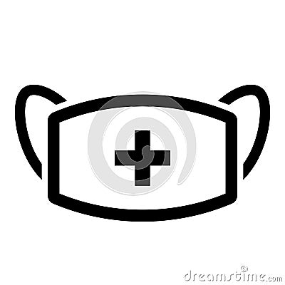 Flu medical mask vector icon Vector Illustration