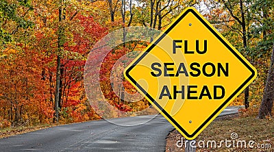 Flu Season Ahead Warning Sign Stock Photo