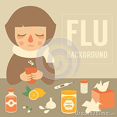 flu symptom Vector Illustration