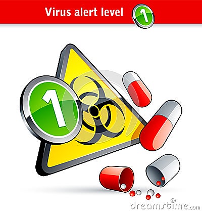 Flu Virus alert number one Vector Illustration