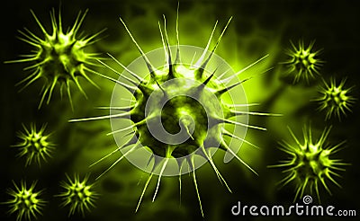 Flu Virus Cartoon Illustration