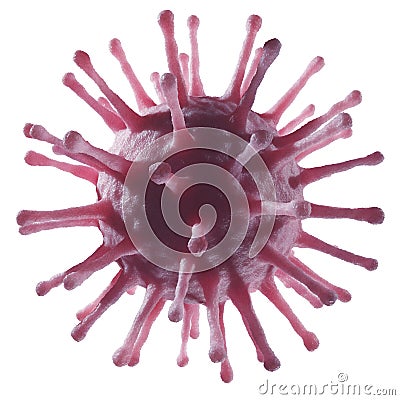 Flu virus isolated on white background. 3D rendered illustration Cartoon Illustration