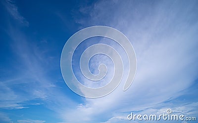 Fluffy cirrus clouds on blue sky abstract nature weather season summer Stock Photo