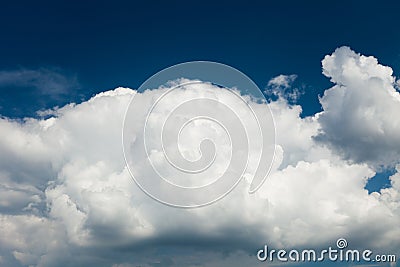 Fluffy cloud on blue sky, white heaven Stock Photo
