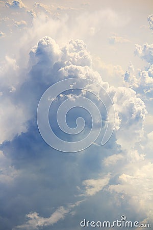 Fluffy clouds aerial view Stock Photo