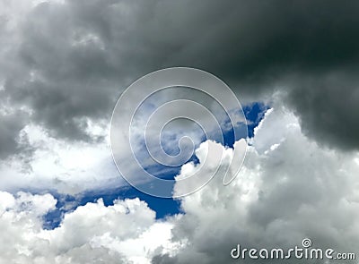 Fluffy Clouds Before a Canadian Prairie Rainstorm Stock Photo