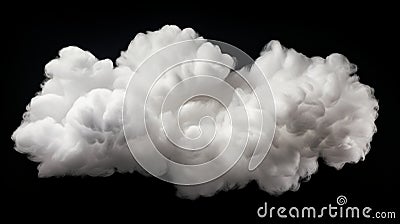 fluffy clouds shape on black background generative AI Stock Photo