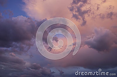 Fluffy cotton wool clouds. Stock Photo