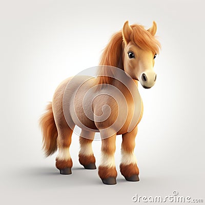Fluffy 3d Horse Icon With Cute And Playful Character Design Cartoon Illustration