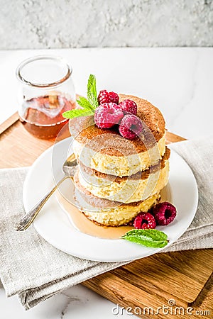 Fluffy Japan pancakes Stock Photo