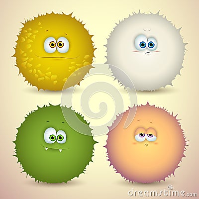 Fluffy monsters Vector Illustration