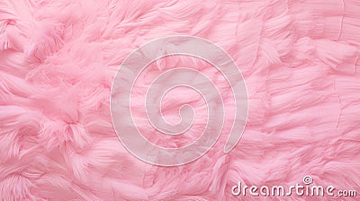 Fluffy Pink Pillow With Feathery Texture - Playful Repetitions And Contemporary Candy-coated Design Stock Photo