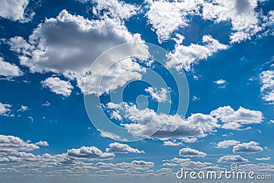 Fluffy sky clouds background Stock Photo