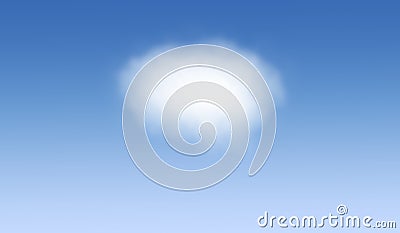 A fluffy white cloud, bright light cloud in a blue sky, sunny day Cartoon Illustration