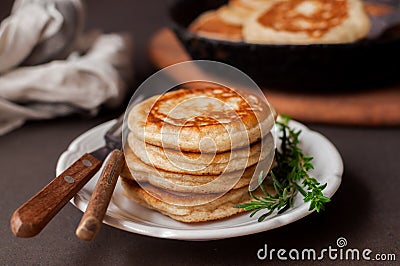 Fluffy Wholemeal Pancakes Stock Photo