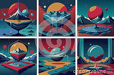 Fluid abstract design with dynamic amoeba blob shape and vibrant colors Vector Illustration