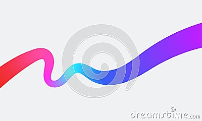 Fluid abstract line. Colorful gradient wave shape for abstract background Vector Illustration