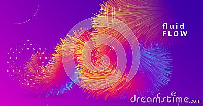 Fluid Abstract. Neon Graphic Wallpaper. Color Vector Illustration