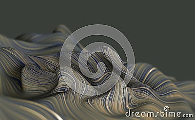 Fluid abstraction of twisted strings Cartoon Illustration
