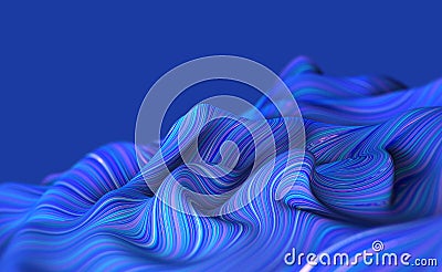Fluid abstraction of twisted strings Cartoon Illustration
