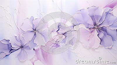 Fluid art painting background alcohol ink technique in Pastel Lilac alcohol art floral colors Stock Photo