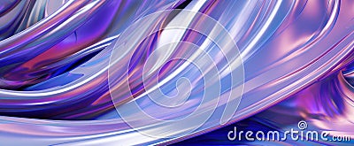 Fluid Chrome Banner with Swirling Blue and Orange Stock Photo