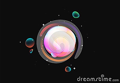 Fluid colorful gradient round shapes. Vector Illustration