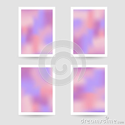 Fluid colors background, blurred background, set posters Vector Illustration