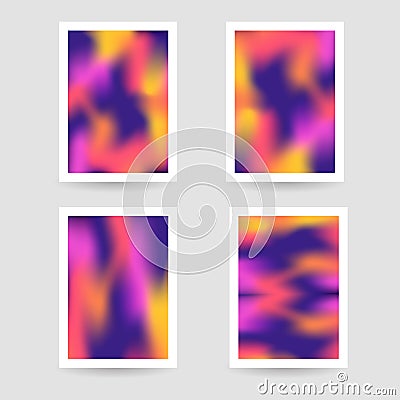 Fluid colors background, blurred background, set posters Vector Illustration