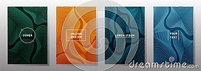 Fluid curve shapes geometric lines patterns. Vector Illustration