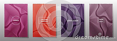 Fluid curve shapes geometric lines patterns. Vector Illustration