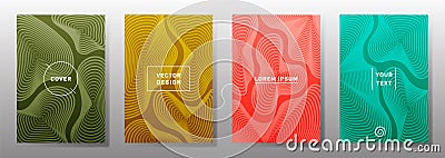 Fluid curve shapes geometric lines patterns. Vector Illustration