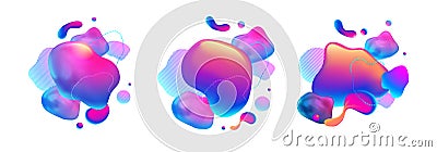 Fluid design graphic elements. Dynamic background with abstract forms and lines. Gradient abstract banner design with Vector Illustration