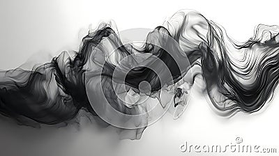Fluid and dynamic minimalist ink waves create captivating visual flow Stock Photo