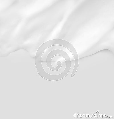 Fluid gentle white cosmetic cream on gray background with copy space Stock Photo